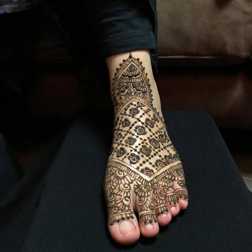 Henna voet bruid