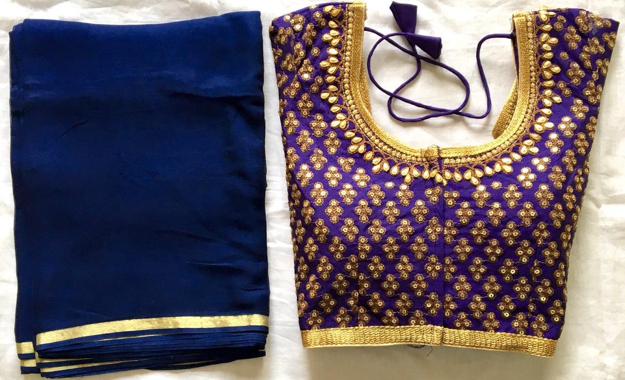 Sari royal blue