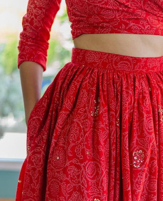 Mogra Design red lehenga