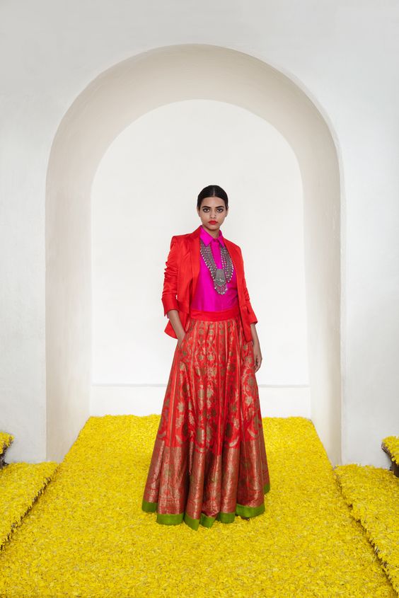 Payal Khandwala modern red lehenga